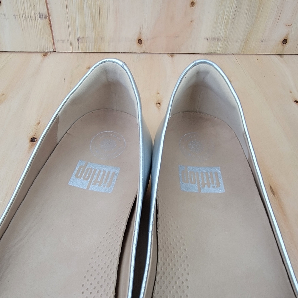 Silver Women's Comfort Wedge Flats - Picture 6 of 9